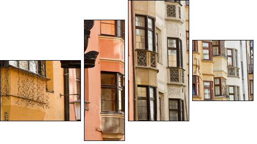 Row of old colorful buildings - Four-piece canvas print, Fortyk