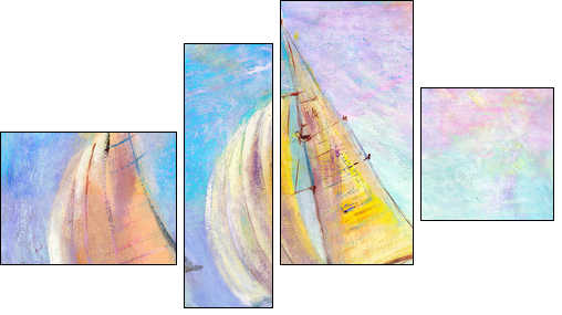 Sailing regatta - Four-piece canvas print, Fortyk