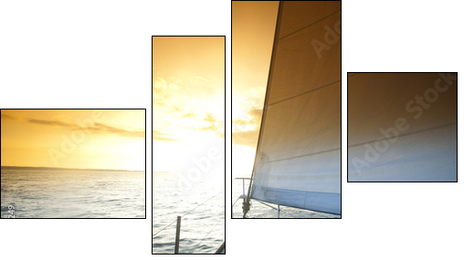Sailing and sunset sky - Four-piece canvas print, Fortyk