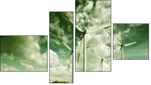 Wind turbines, ecology - Four-piece canvas print, Fortyk