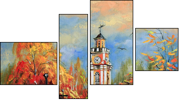Ancient Vitebsk in the autumn - Four-piece canvas print, Fortyk