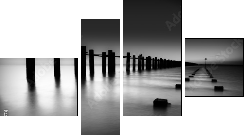 Border of Thames and North Sea in Shoeburyness - Four-piece canvas print, Fortyk