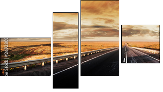 Road Panorama - Four-piece canvas print, Fortyk