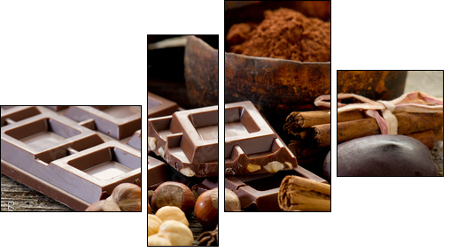 chocolate with ingredients-cioccolato e ingredienti - Four-piece canvas print, Fortyk