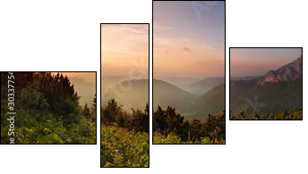 Roszutec peak in sunset - Slovakia mountain Fatra - Four-piece canvas print, Fortyk