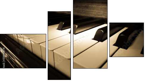 Close up shot of piano keyboard - Four-piece canvas print, Fortyk