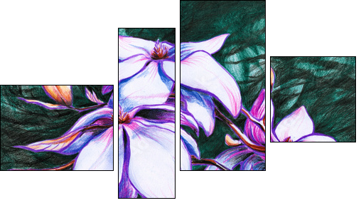 Magnolia-colored pencils - Four-piece canvas print, Fortyk