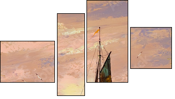 Sailing boat - Four-piece canvas print, Fortyk