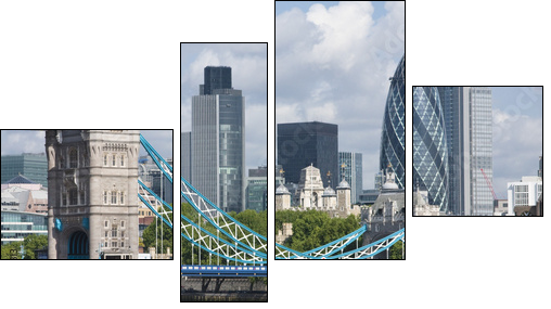 Tower Bridge and the Gherkin - Four-piece canvas print, Fortyk