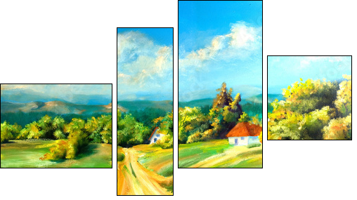 Summer landscapes - Four-piece canvas print, Fortyk