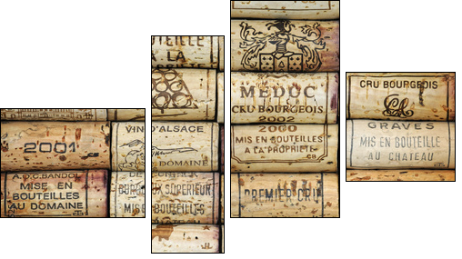 Background of wine corks - Four-piece canvas print, Fortyk
