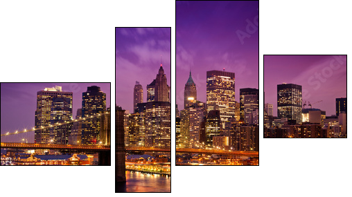 New York Manhattan Pont de Brooklyn - Four-piece canvas print, Fortyk