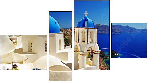 beautiful Santorini view of caldera with churches - Four-piece canvas print, Fortyk