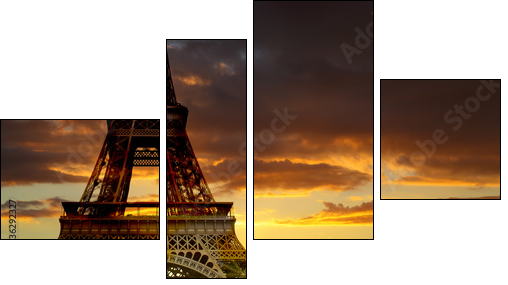 Eiffel tower, Paris - Four-piece canvas print, Fortyk