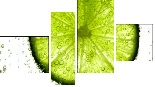 lime slice in water - Four-piece canvas print, Fortyk