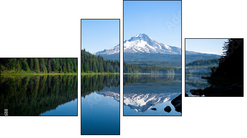 Beautiful Mountain Reflection in Lake - Four-piece canvas print, Fortyk