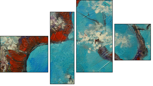 Arbre en fleurs 5 - Four-piece canvas print, Fortyk