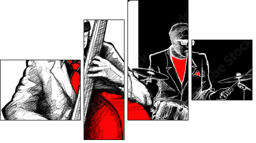 jazz band - Four-piece canvas print, Fortyk
