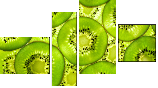 Fresh Kiwi pattern / background / back lit - Four-piece canvas print, Fortyk