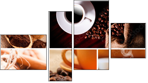 Coffee concept - Four-piece canvas print, Fortyk