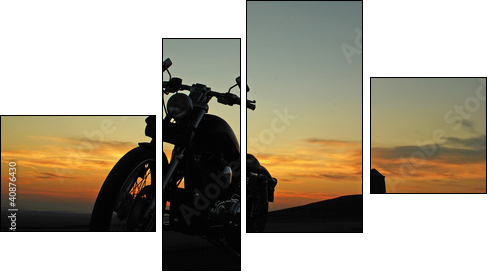 motorbike sunset - Four-piece canvas print, Fortyk