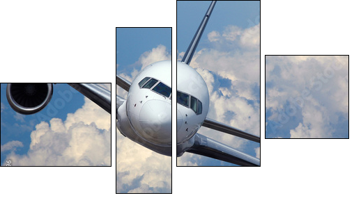 Airliner in flight - Four-piece canvas print, Fortyk