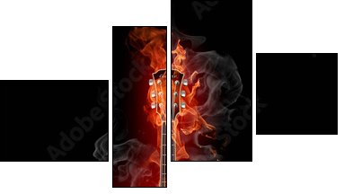 Burning guitar - Four-piece canvas print, Fortyk