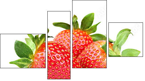 strawberry isolated on white background - Four-piece canvas print, Fortyk