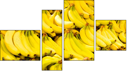 Bananas close up - Four-piece canvas print, Fortyk