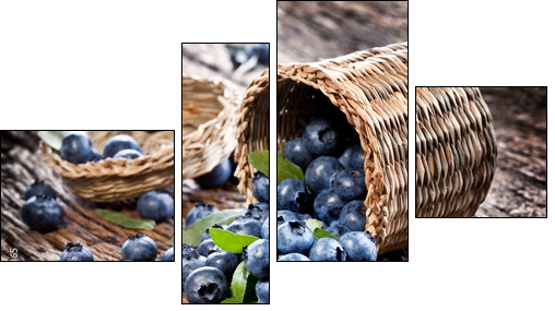 Blueberries have dropped from the basket - Four-piece canvas print, Fortyk