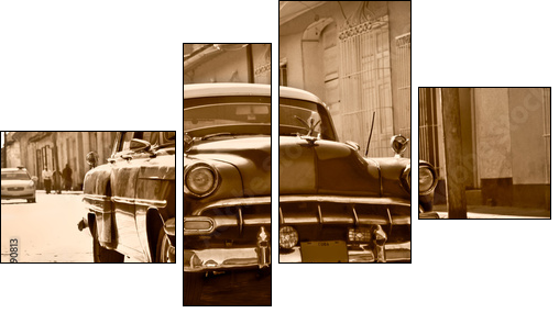 Classic Chevrolet  in Trinidad, Cuba - Four-piece canvas print, Fortyk