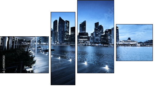 Singapore city in sunset time - Four-piece canvas print, Fortyk