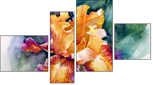 Yellow iris - Four-piece canvas print, Fortyk