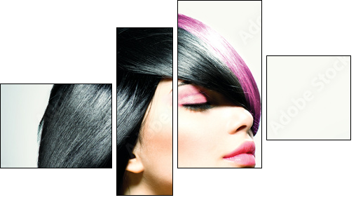 Fashion Hair. Hairstyle - Four-piece canvas print, Fortyk