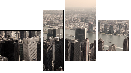 Skyline of Manhattan - sepia image - Four-piece canvas print, Fortyk