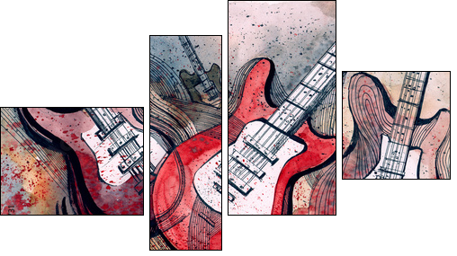 guitar music - Four-piece canvas print, Fortyk