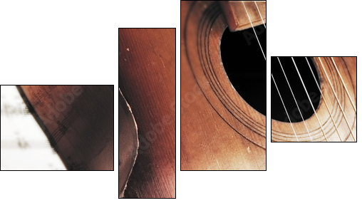Acoustic guitar - Four-piece canvas print, Fortyk