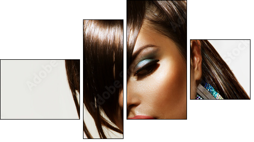 Fashion Beauty Girl. Stylish Haircut and Makeup - Four-piece canvas print, Fortyk