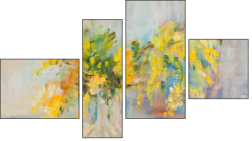Mimosa bouquet - Four-piece canvas print, Fortyk