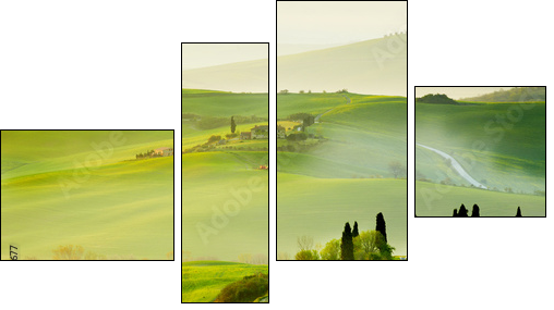 Countryside, San QuiricoÂ´Orcia , Tuscany, Italy - Four-piece canvas print, Fortyk