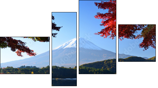 Mt. Fuji in the Autumn from Lake Kawaguchi, Japan - Four-piece canvas print, Fortyk