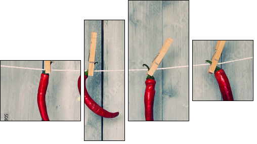 Chili pepper - Four-piece canvas print, Fortyk