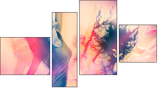 arty picture of dancing girls / disco disco 07 - Four-piece canvas print, Fortyk