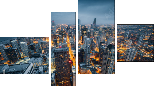 Chicago skyline - Four-piece canvas print, Fortyk