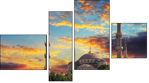 Blue mosque in Istanbul - Four-piece canvas print, Fortyk