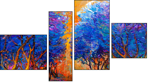 Autumn forest - Four-piece canvas print, Fortyk