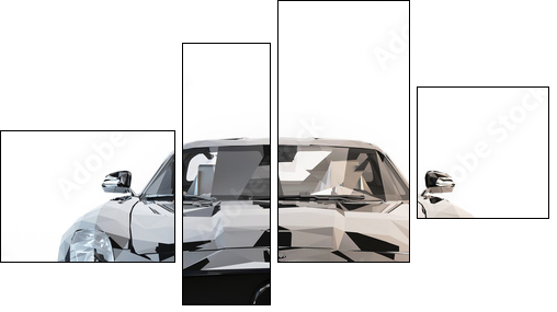Abstract Car isolated. Illustration - Four-piece canvas print, Fortyk