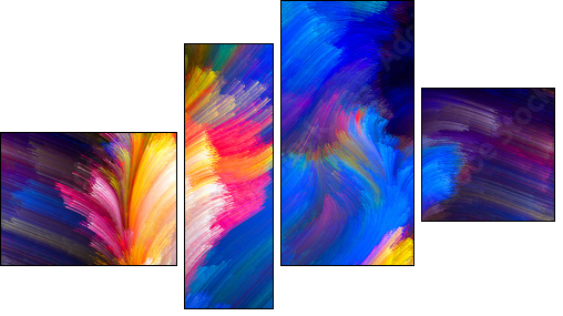 Color Flower - Four-piece canvas print, Fortyk