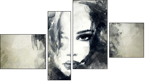 abstract  woman portrait - Four-piece canvas print, Fortyk
