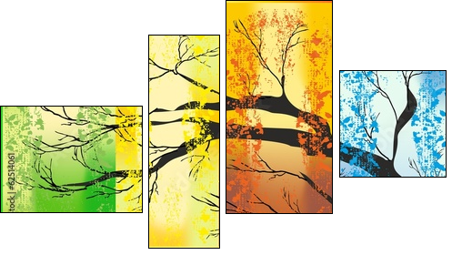 cztery pory roku, - Four-piece canvas print, Fortyk